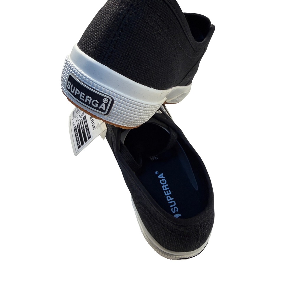 Superga 2750 Cotu Classic Black White Canvas Low Top Sneakers Mens 4.5 Womens 6 - Picture 2 of 7